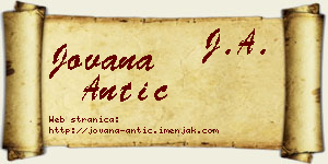 Jovana Antić vizit kartica